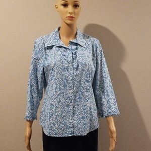 Talbots Petite Blue Blouse